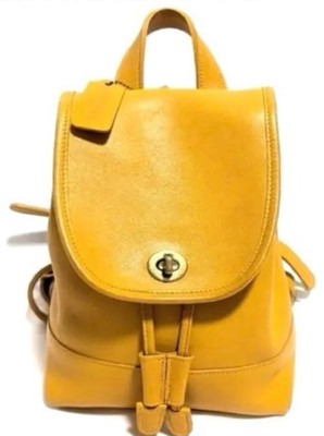 Vintage Old Coach 9960 Yellow Leather Bag Backpack Womens VTG Made in USA