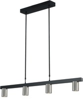 HäNgelampe Metall 4-Flammig 100 Cm Breit Schwarz Nickel Esszimmer HäNgeleuchte