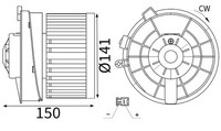 InnenraumgebläSe Mahle AB 481 000S 141Mm 240W 12V FüR Nissan Qashqai 1 J10 NJ10