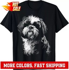 Cute Shih Tzu Dog Lover T-Shirt   Animal Pet Art Graphic Unisex Tee