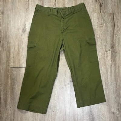 BSA Boy Scouts of America Cargo Pants Pockets Green 36x23