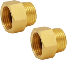 G 1/2 BSP Male to US 1/2 NPT Female Thread Converter Adapter (2-Pack), Solid Bra