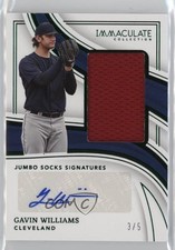 2023 Panini Immaculate Jumbo Socks Signatures Green 3/5 Gavin Williams Auto 1n2n