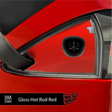 3M Gloss Hot Rod Red Tesla Charge Port Wrap  Model S