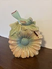 1940s McCoy Pottery "Song Bird Atop Sunflower" wall pocket