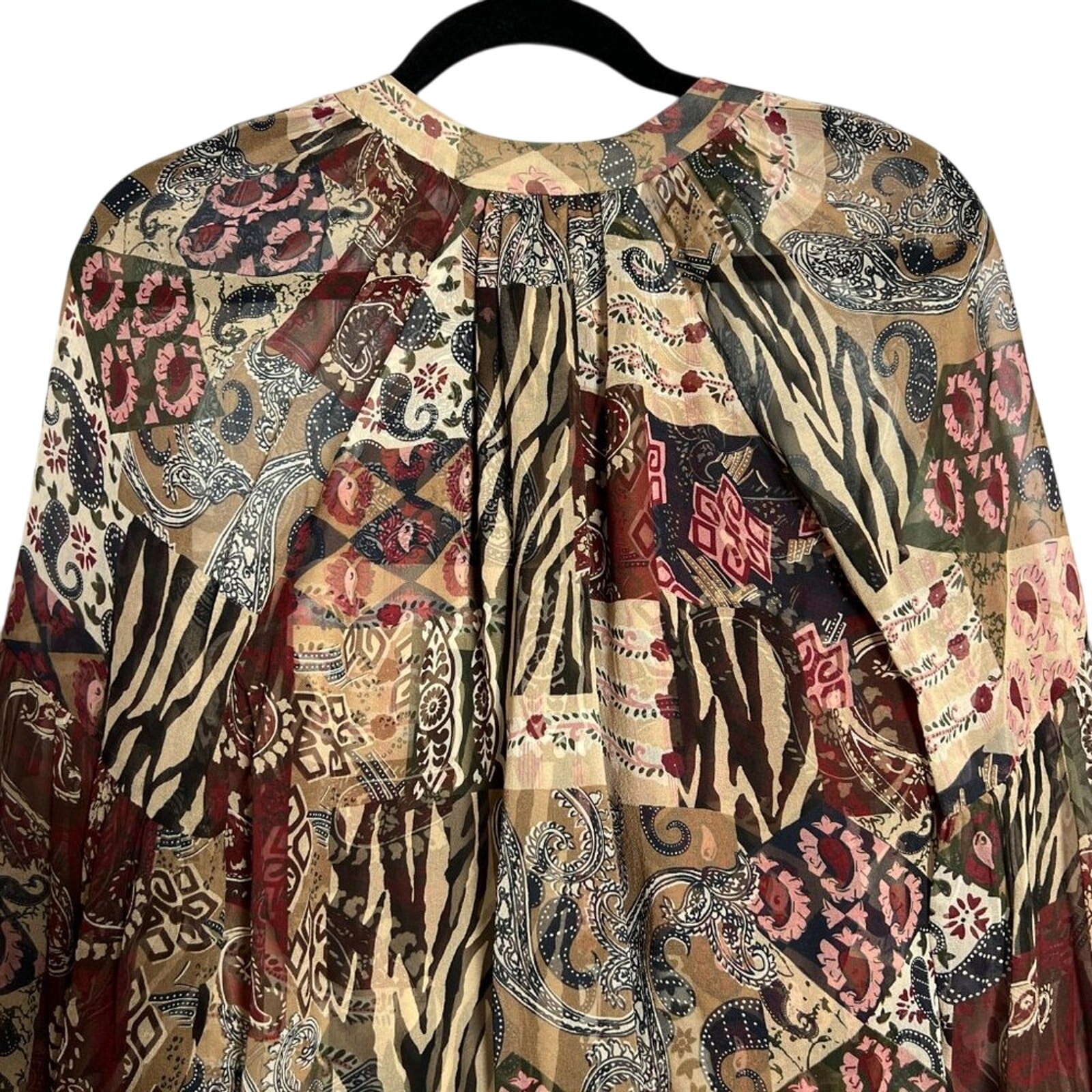Veronica Beard Jayce Blouse Silk Patchwork Print … - image 7