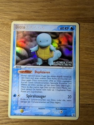Ditto Schiggy 64/113 Holo Stamped EX Delta Species deutsch Pokemon Karte