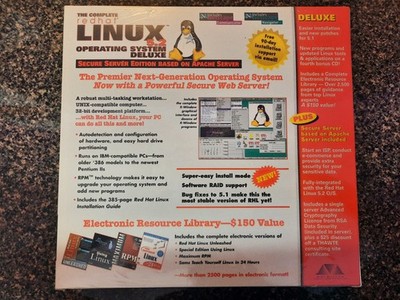 Vintage Complete Redhat Linux 5.2 Operating System Deluxe Brand