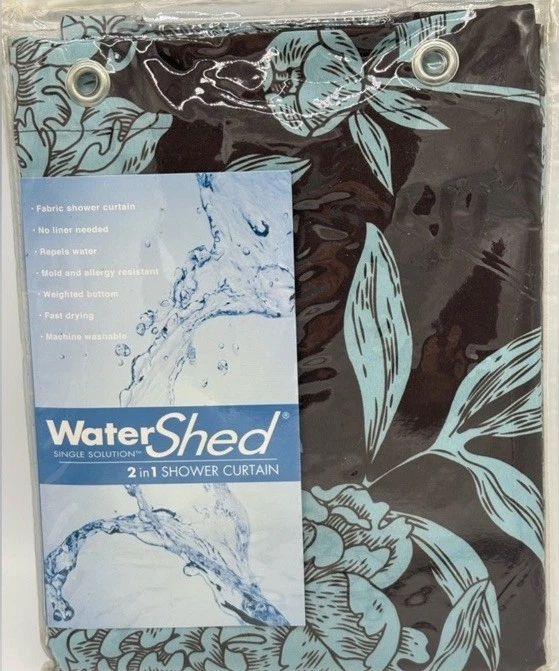 New In Package Water Shed Coffee Bean & Lt Aegena Shower Curtain, 72x72 - Image 3 of 4