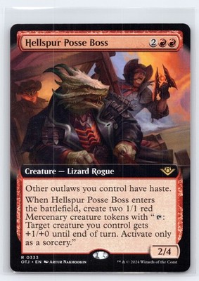 MTG NM Normal Hellspur Posse Boss (Extended Art) 333 R Outlaws of Thunder Juncti