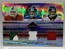 2004 Leaf Limited Jeremy Shockey #PT-14 Player Threads /25 Miami N.Y. Giants