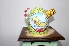 (RARE} stacy lambert PITCHER  jug pottery, folk art   9'' tall x 5''wide