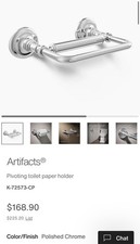 Kohler K-72573-CP Artifacts Pivoting Toilet Paper Holder In Polished Chrome New