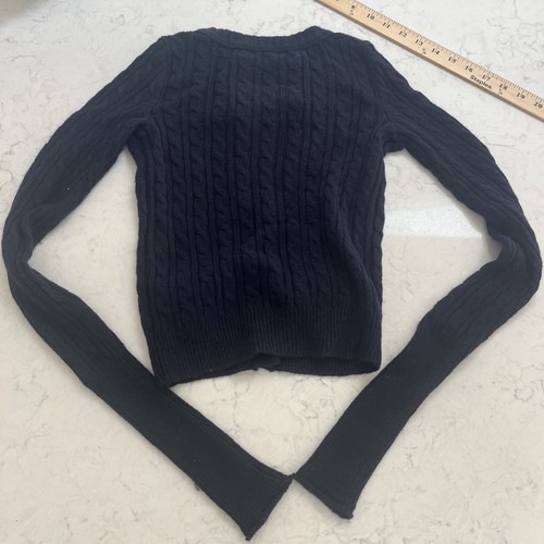 Y2K Abercrombie And Fitch Strickjacke Pullover Damen XS Cropped Langarm Logo - Bild 10 von 10