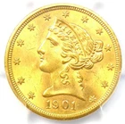 1901-S Liberty Gold Half Eagle $5 Coin - PCGS MS65 (BU UNC) - $2,750 Value!