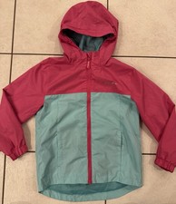 Eddie Bauer Girls Pink Blue Windbreaker Hooded Jacket Size SMALL 7/8