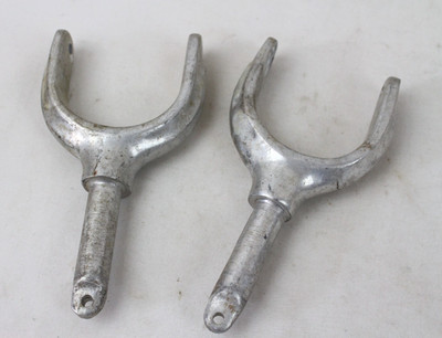 2 Vintage Pair Oar Lock Horns Aluminum Row Boat Oar Marine Wood Boat Part