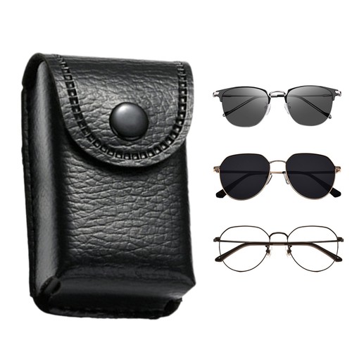 Portable Leather Folding Glasses Case Soft Eyeglass Protective Pouches - Picture 7 of 14