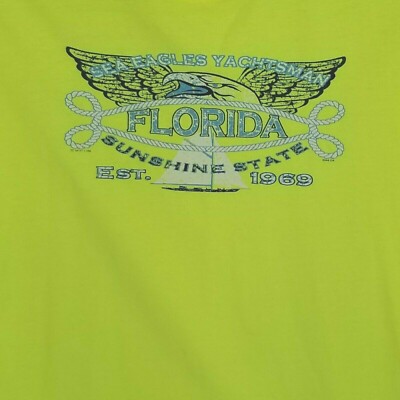 SEA EAGLES YACHTSMAN Florida Men's Graphic T-Shirt ~ Bright Yellow ~ Size XL