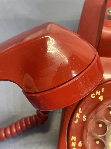Vintage Stromberg Czerwona obrotowa tarcza Biurko Telefon Odbiornik Telefon Kabel S-C 500D - Zdjęcie 6 z 14
