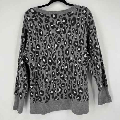 Lucky Brand Leopard Cheetah Print Gray Pullover Sweater Size 1X - Picture 9 of 11