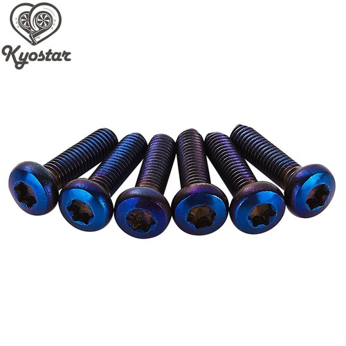 6Pcs T25 Stainless Steel Steering Wheel Bolts Universal Aluminum Titanium Blue - Imagen 3 de 6