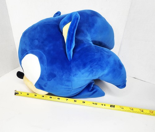 Large Sonic Blue Hedgehog Head by Tomy 2021 Sega Club Mocchi 10" Plush Pillow - Picture 7 of 7