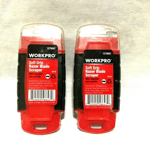 RASPADOR HOJA AFEITADORA WORKPRO SOFT GRIP ROJO / LOTE DE 2 - Imagen 1 de 7