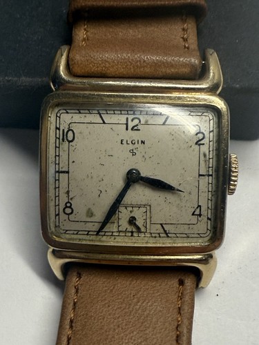 VINTAGE RUNNING ELGIN 554 MEN'S TANK WRISTWATCH, 15J, 26MM CASE - Picture 14 of 20