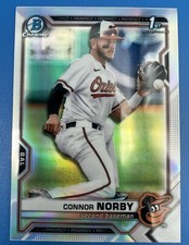 2021 1st Bowman Chrome #BDC-50 CONNOR NORBY RC Refractor Orioles Miami Marlins