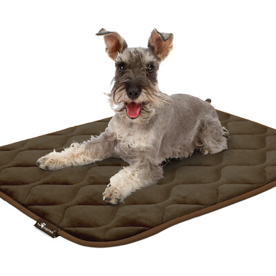 Paw Inspired  Washable Padded Plush Dog Crate Mats Kennel Pads Mattress Brown