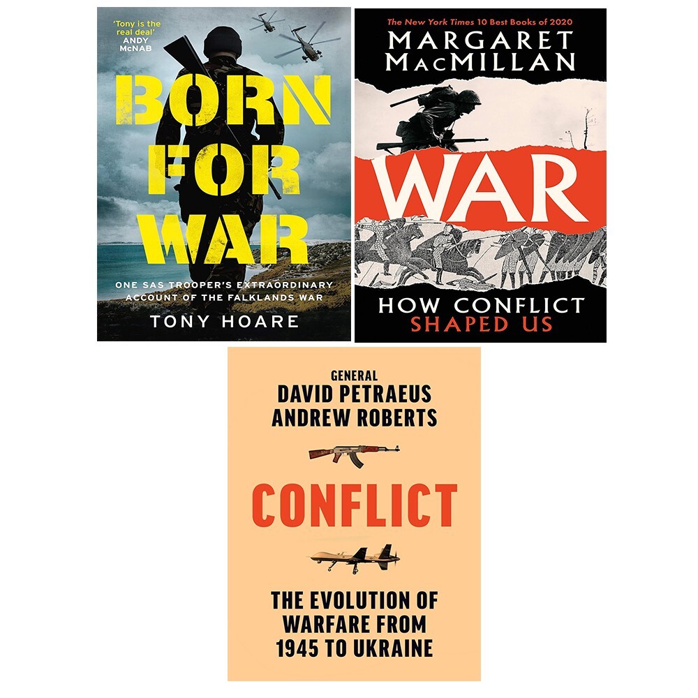 Conflict David Petraeus, War Margaret MacMillan, Born For War 3 Books Set