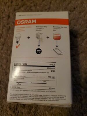 Sylvania Osram Lightify 60 Watt A19 Tunable White Smart Home LED Light Bulb
