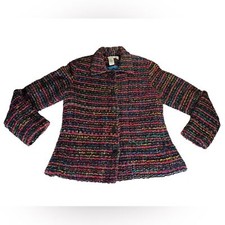 Coldwater Creek Women's Confetti Boucle Tweed Textured Jacket Sz PS