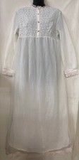Retro White Wedding  Nylon Nightie Size M Full Length Used Lyn Maid