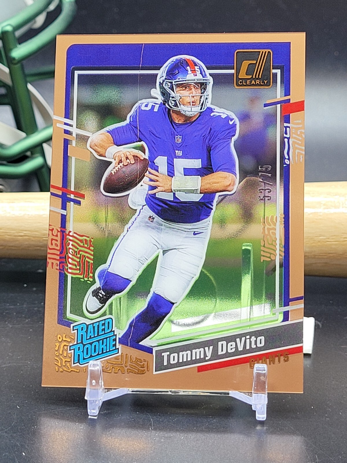 Tommy DeVito 2023 Panini Clearly Donruss #97 Rated Rookie Bronze #/75 (CBNG)