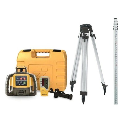 Topcon RL-H5A Rotary Laser with LS-80X Receiver with Dome-head Tripod & 8ft Rod