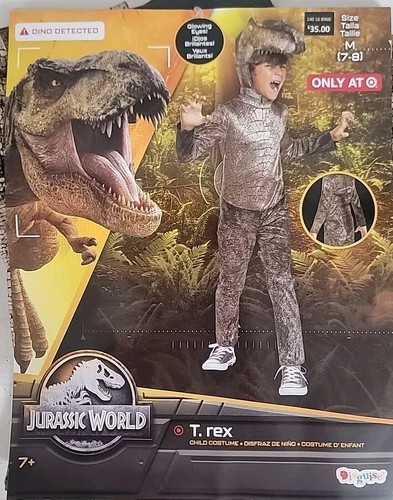 Disguise Jurassic World Boys T-Rex 2-PC Glowing Eyes Mask Halloween Costume: 7-8 - Picture 6 of 7
