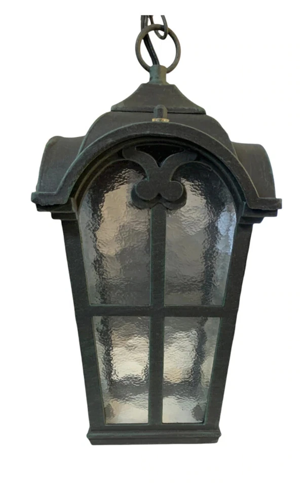 Lámpara de Iluminación Exterior Linterna Colgante Aluminio Fundido Verdigris Exterior Verde Foto 2 de 2