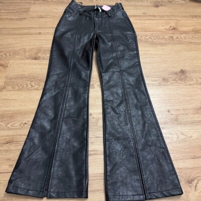 NWT Princess Polly size 2 Encore black faux leather pants BOHO CONCERT FESTIVAL