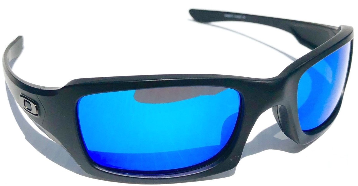 NEW Oakley FIVES Squared Matte Black w POLARIZED Galaxy BLUE