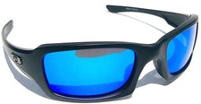 NEW Oakley FIVES Squared Matte Black w POLARIZED Galaxy BLUE Sunglass 9238