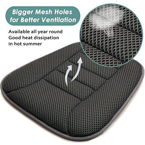 Car Seat Cushion for Driving, Breathable 3D Air Mesh, Non-Slip 1.2 inch thick - Picture 3 of 7