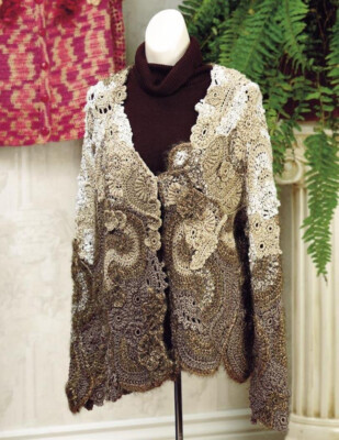 Häkelanleitung Kopie 4246.   Damen Free Form Strickjacke.    28-62'' Brustumfang.  4ply
