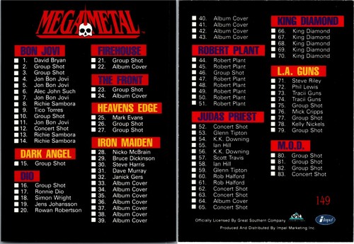 1991 Mega Metal Collector Cards Buy 2 Get 2 FREE Ships FREE - Picture 150 of 158
