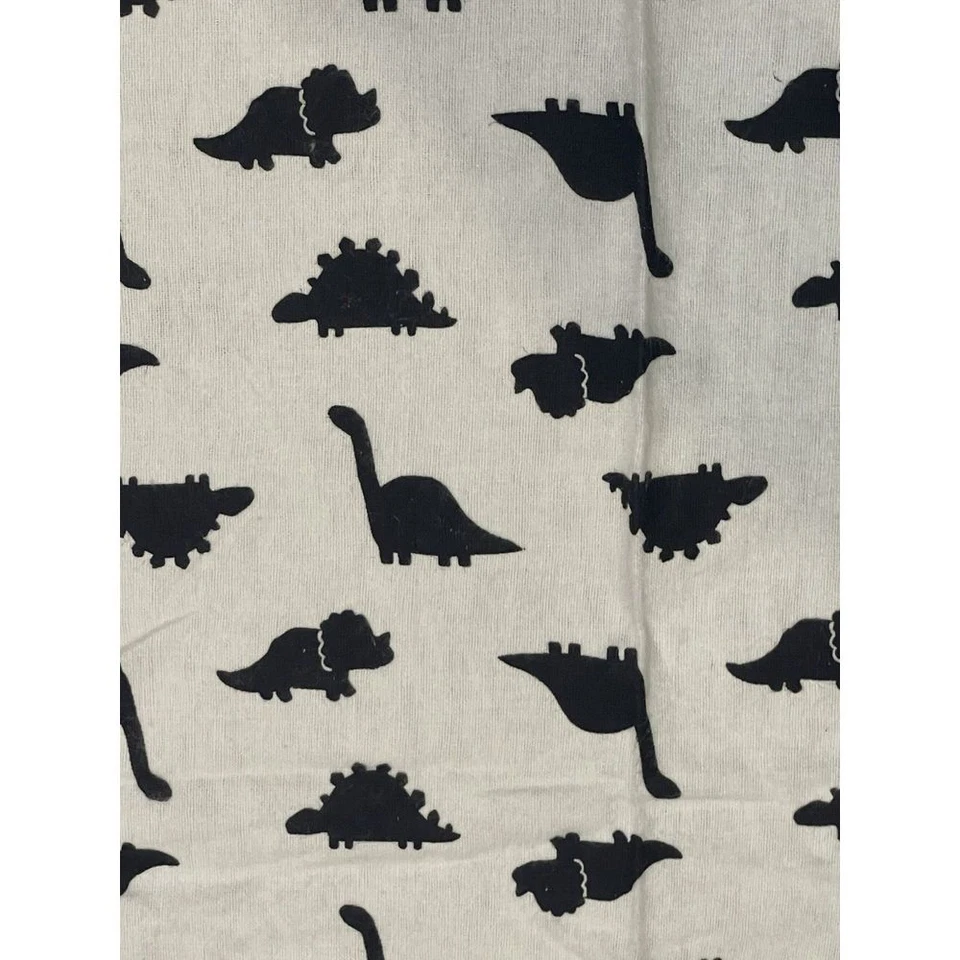 Gerber White Black Dinosaur Receiving Blanket Baby Flannel Receiving Swaddle - Image 2 of 4