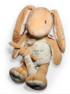 Love You To The Moon & Back  Plush Nutbrown Hare Bunny Rabbit Baby RATTLE Set