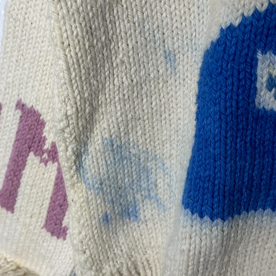 ¿4T hecho a mano de colección? Cárdigan Tejido Suéter Niñas Beige Gato Cerdo Casa Cottagecore 60 Foto 4 de 4