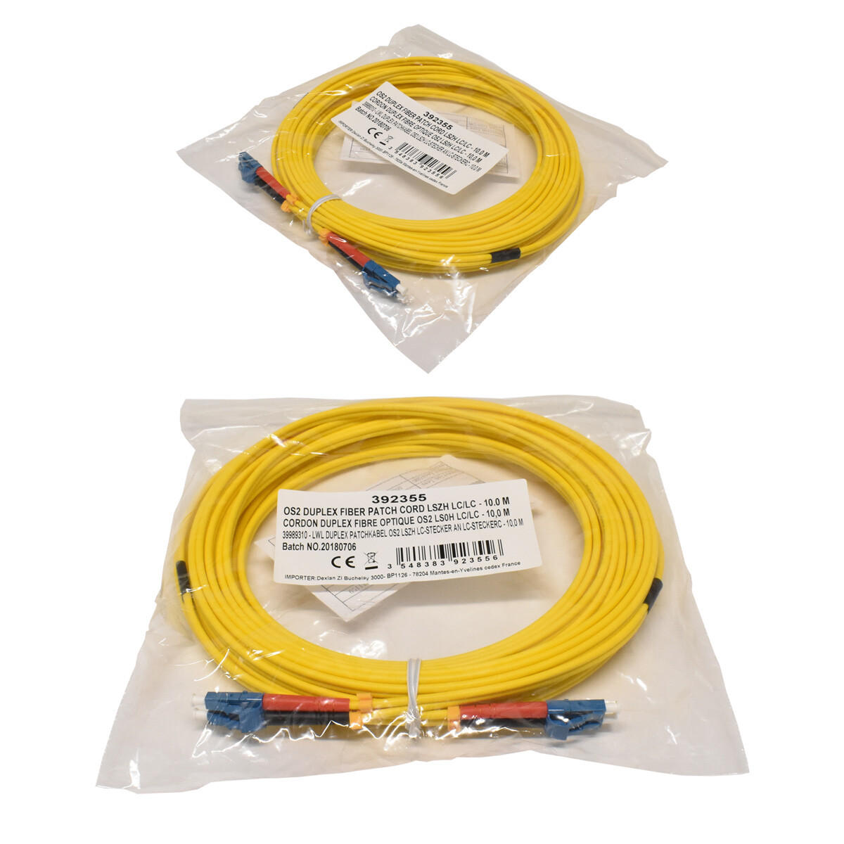 30 x Corning OS2 Duplex FIBER Patch Cord LSZH LC/LC-10m NEW