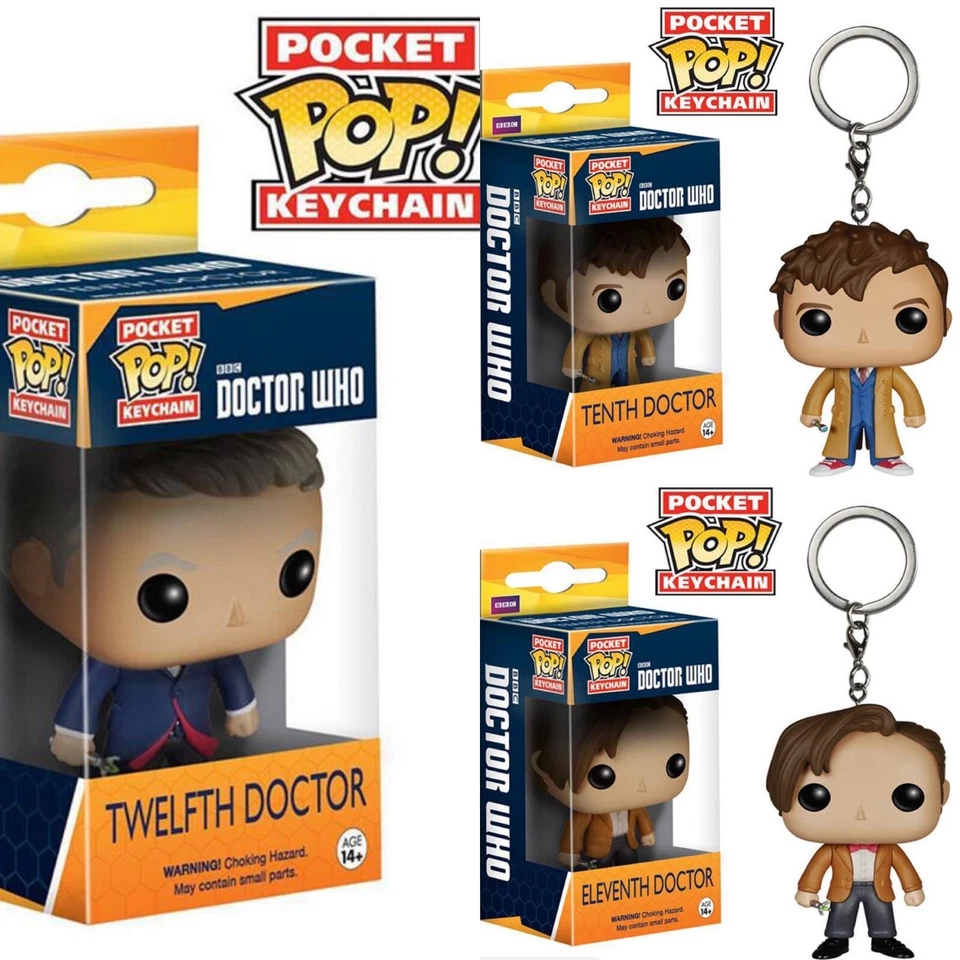FUNKO POP Doctor Who Pocket Pop! Schlüsselanhänger Vinyl Figur Tenth Twelfth Eleventh
